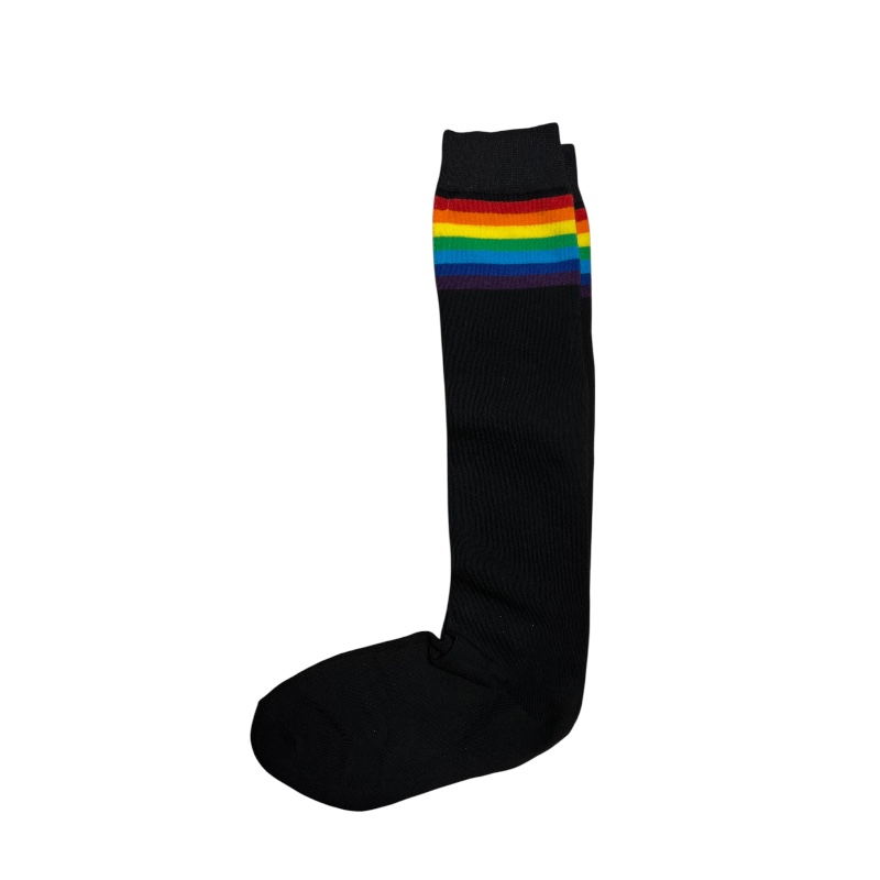 Einfarbige Kniestrümpfe mit Pride-Streifen - 2