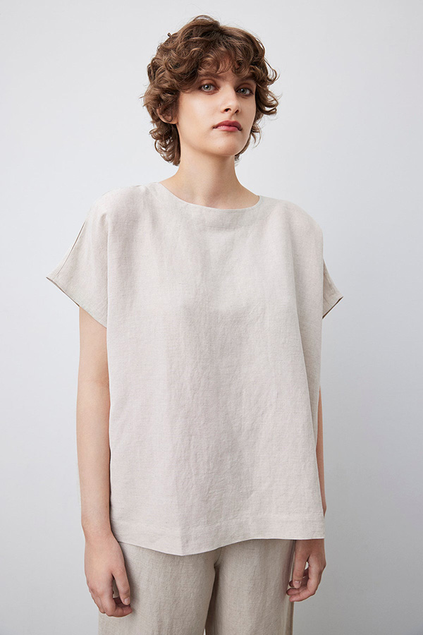 Movesgood - Ebelle Oversized Top Sand - 2