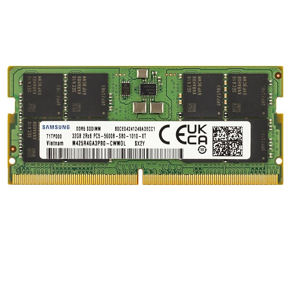 32GB DDR5 1x32GB Samsung SODIMM 2Rx8 PC5-5600B 5600Mhz RAM Minne (M425R4GA3PB0-CWM)