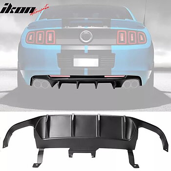 V1 Fyrhåls Bakre Diffusor – Matt Svart (FORD MUSTANG 2013–2014)