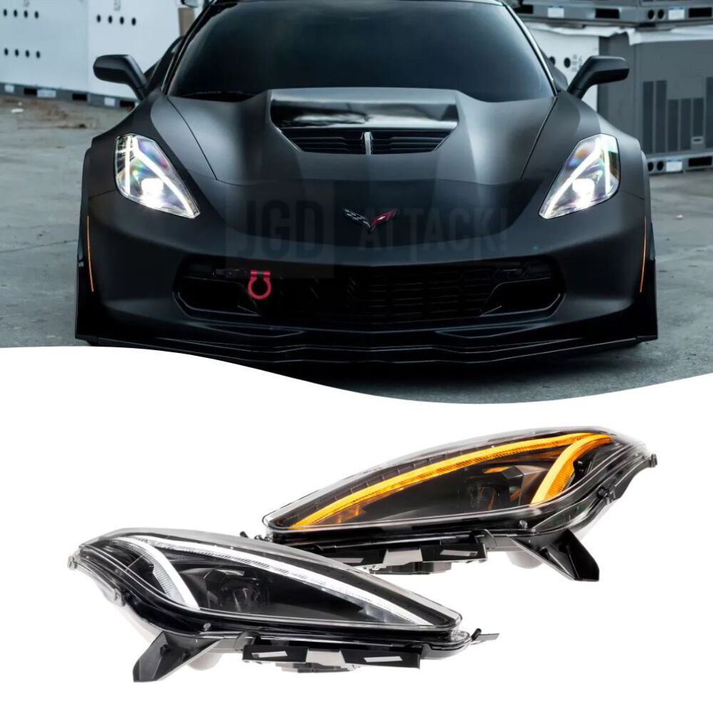 VLAND C8-inspirerade Full LED-strålkastare – EU-version (CORVETTE C7 14–19)