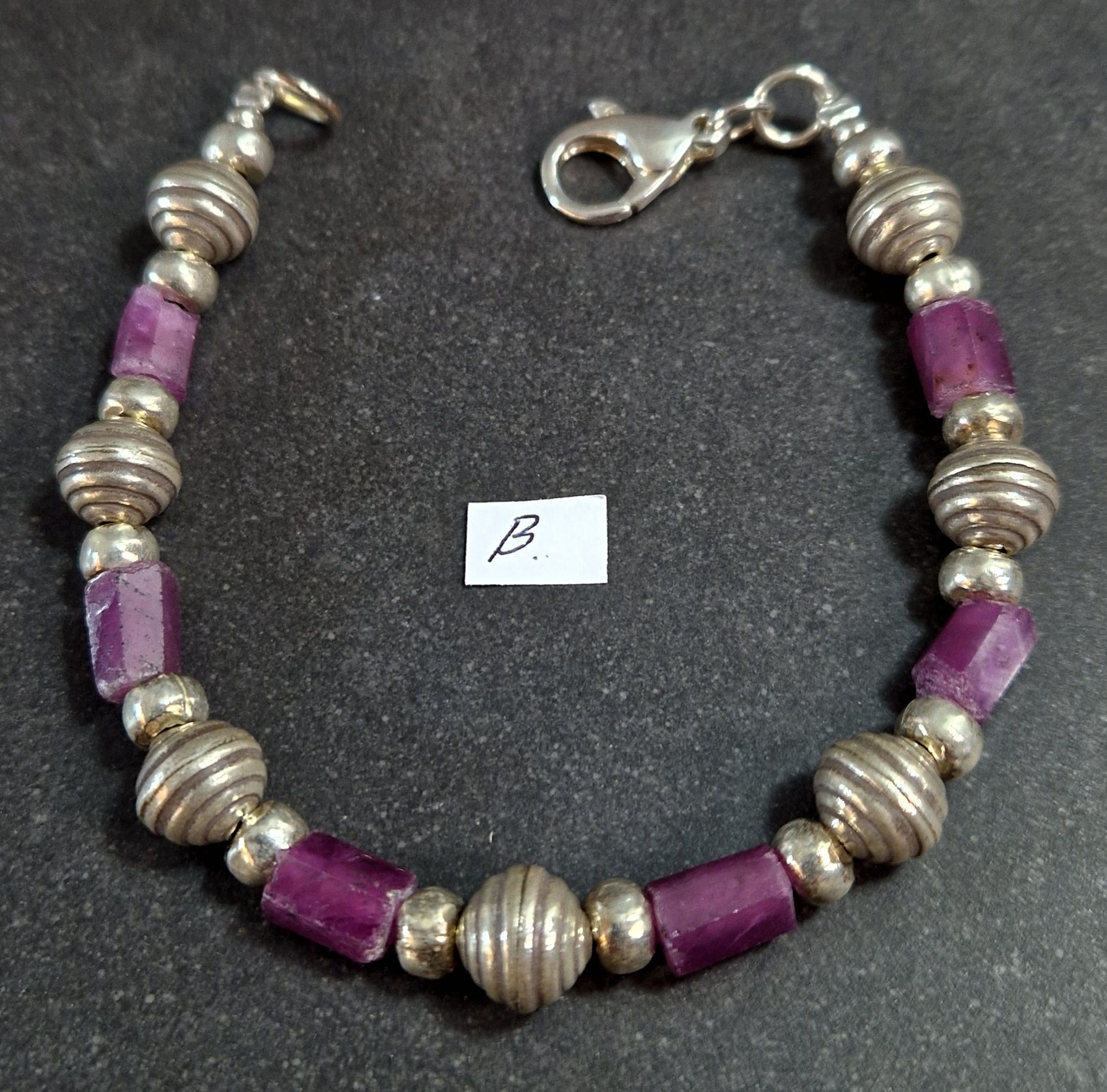 Rubin och Silver Armband  - 3
