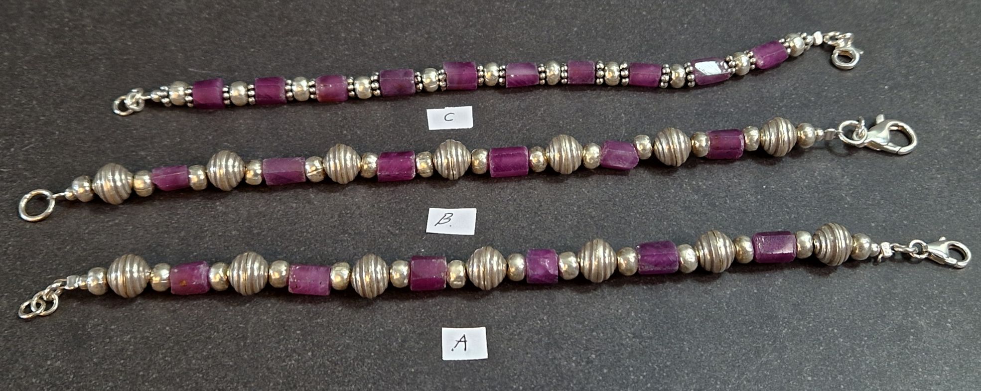 Rubin och Silver Armband 