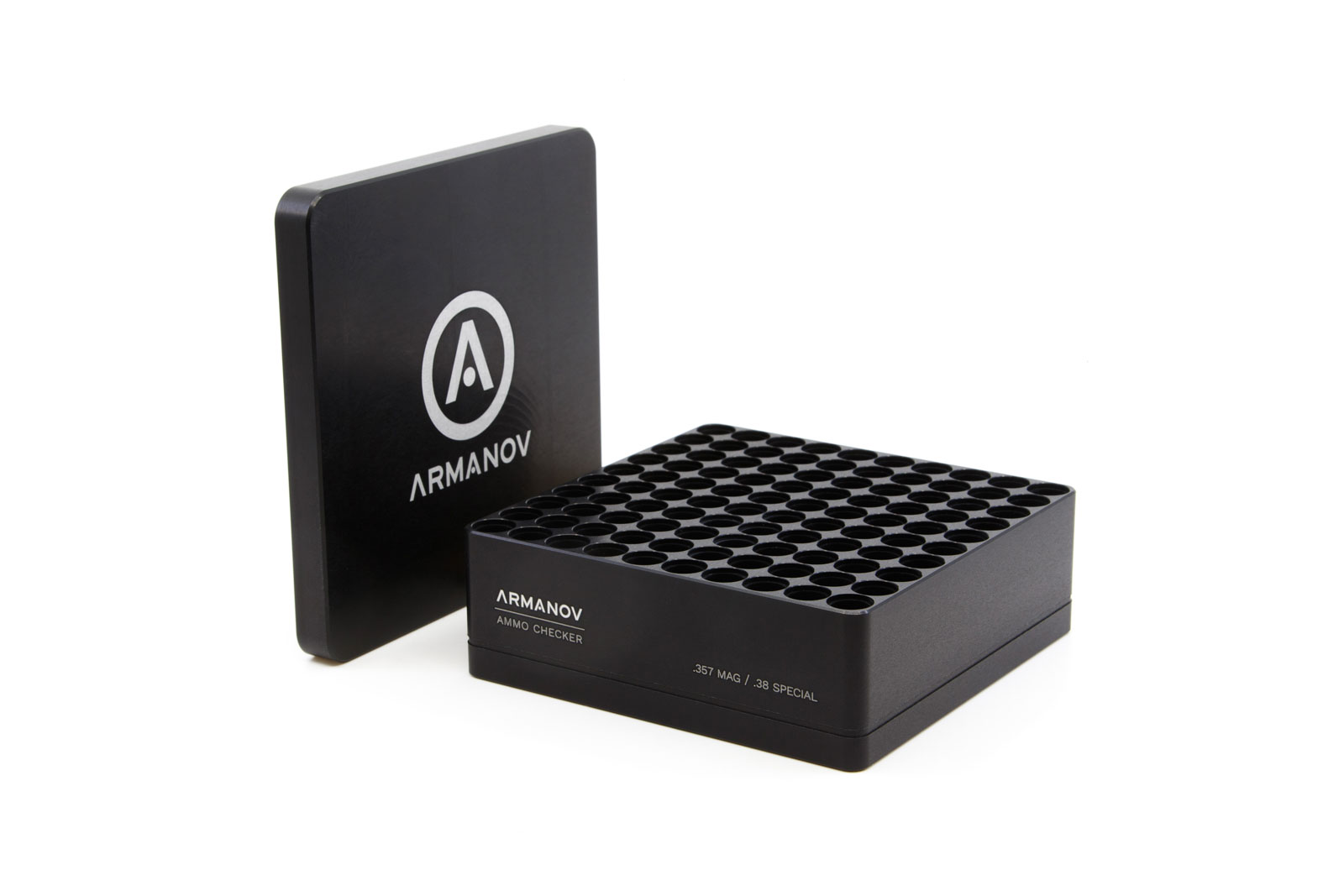 Armanov ​​​​​Ammo Checker 100rds  with Flip Cover - .357 Mag / .38 Special