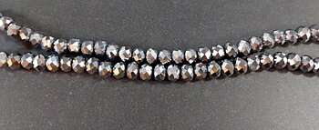 Pärlor på Sträng - Fasetterad Metallic Silver