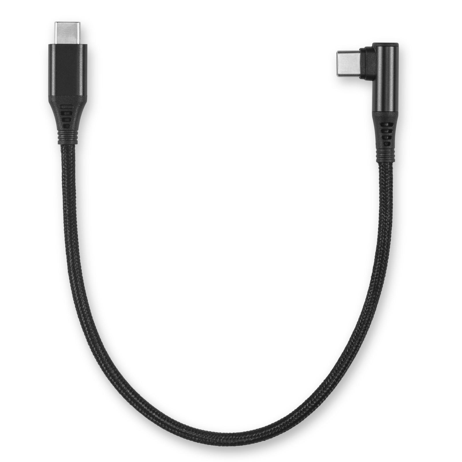 myVolts vinklad USB-C till rak USB-C, 30 cm, flätad, svat