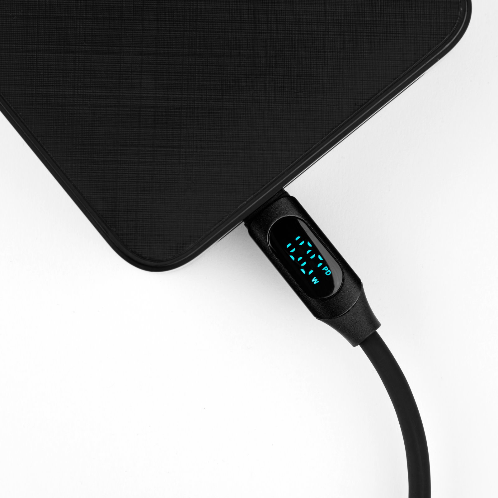 myVolts Step Up USB-C to USB-C PD Cable with LCD Power Meter, Liquorice Black - 3