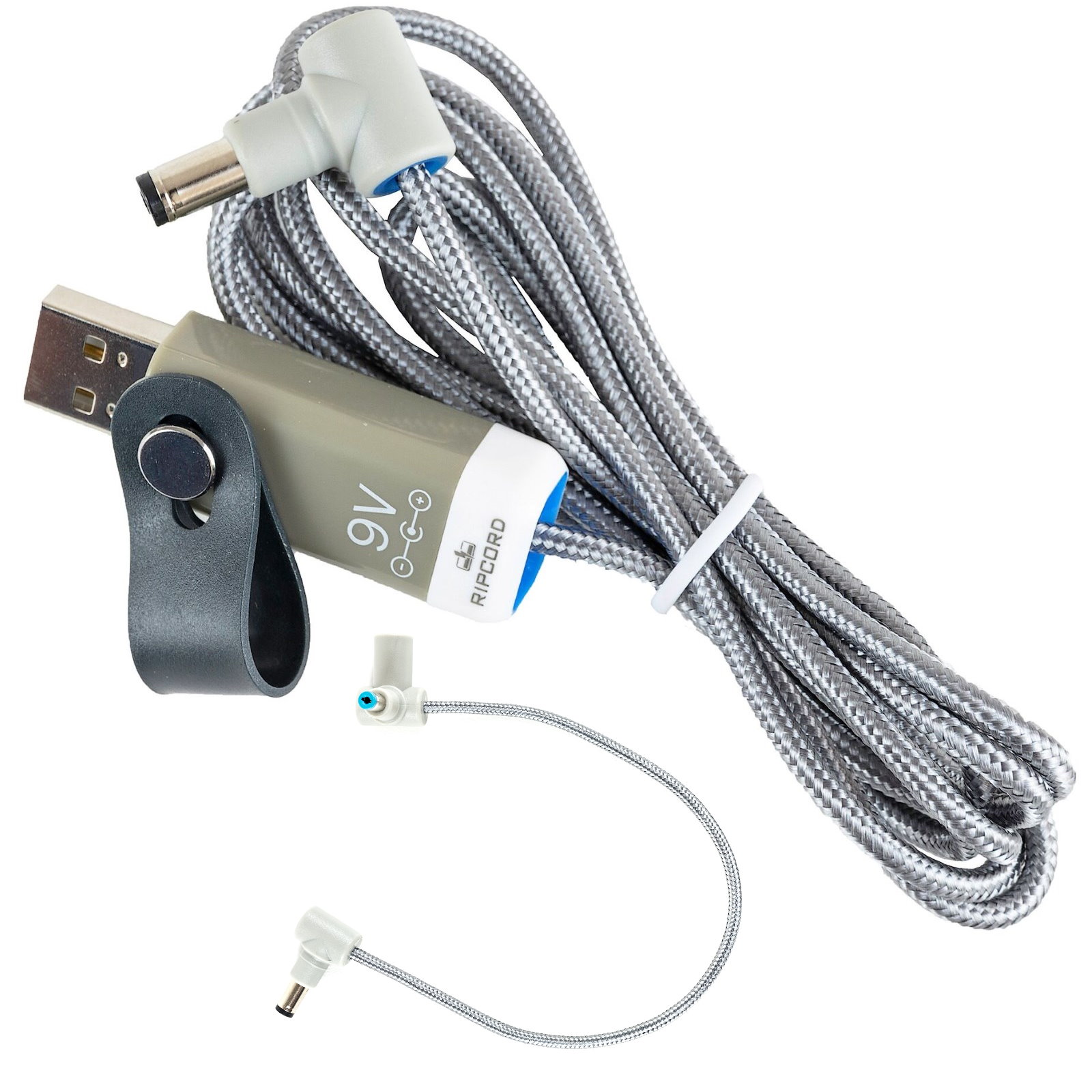 myVolts Ripcord USB to 9V DC power cable, centre positive + VAR1 Crazy Chain cable, tip size 4mm / 1.7mm
