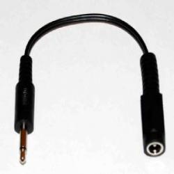 Black Tip adaptor 5.5mm OD / 2.1mm ID to 3.5mm (1/8) w/ Polarity Reverser