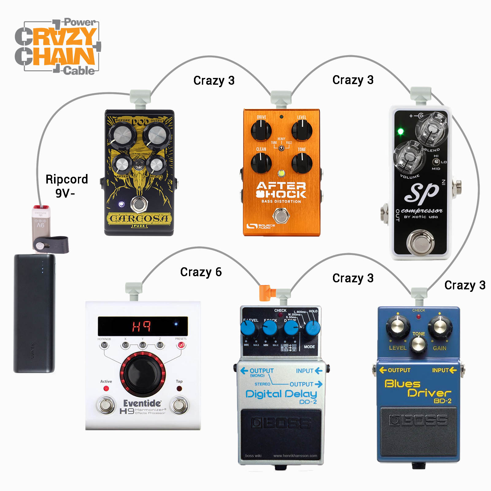 VAR9 myVolts Crazy Chain Multipack Pedal Train Gang - 4