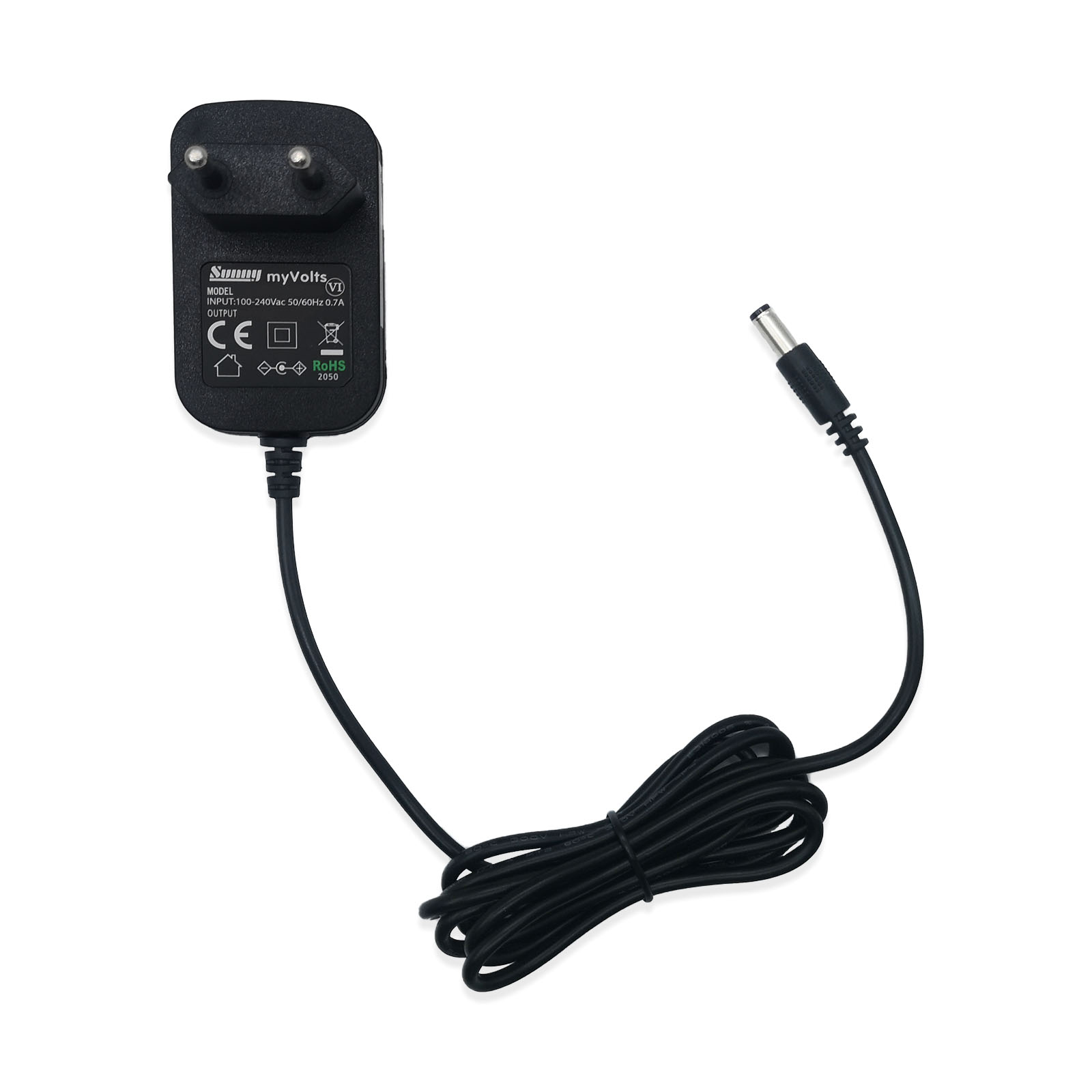 myVolts EU 12V DC 2A C+ve 2.5 x 5.5 x 12 straight tip - 2