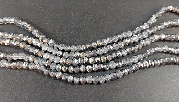 Pärlor på Sträng - Fasetterad - Metallic Silver Mix