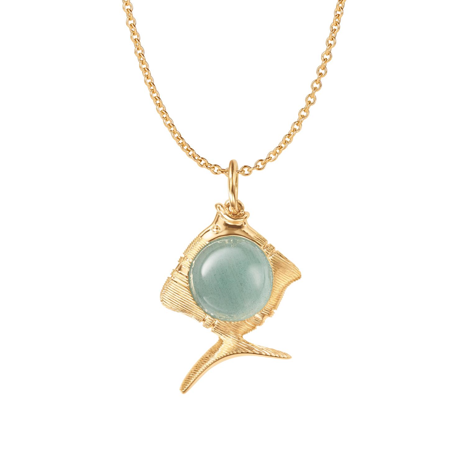 Young Fish Pendant Aquamarine