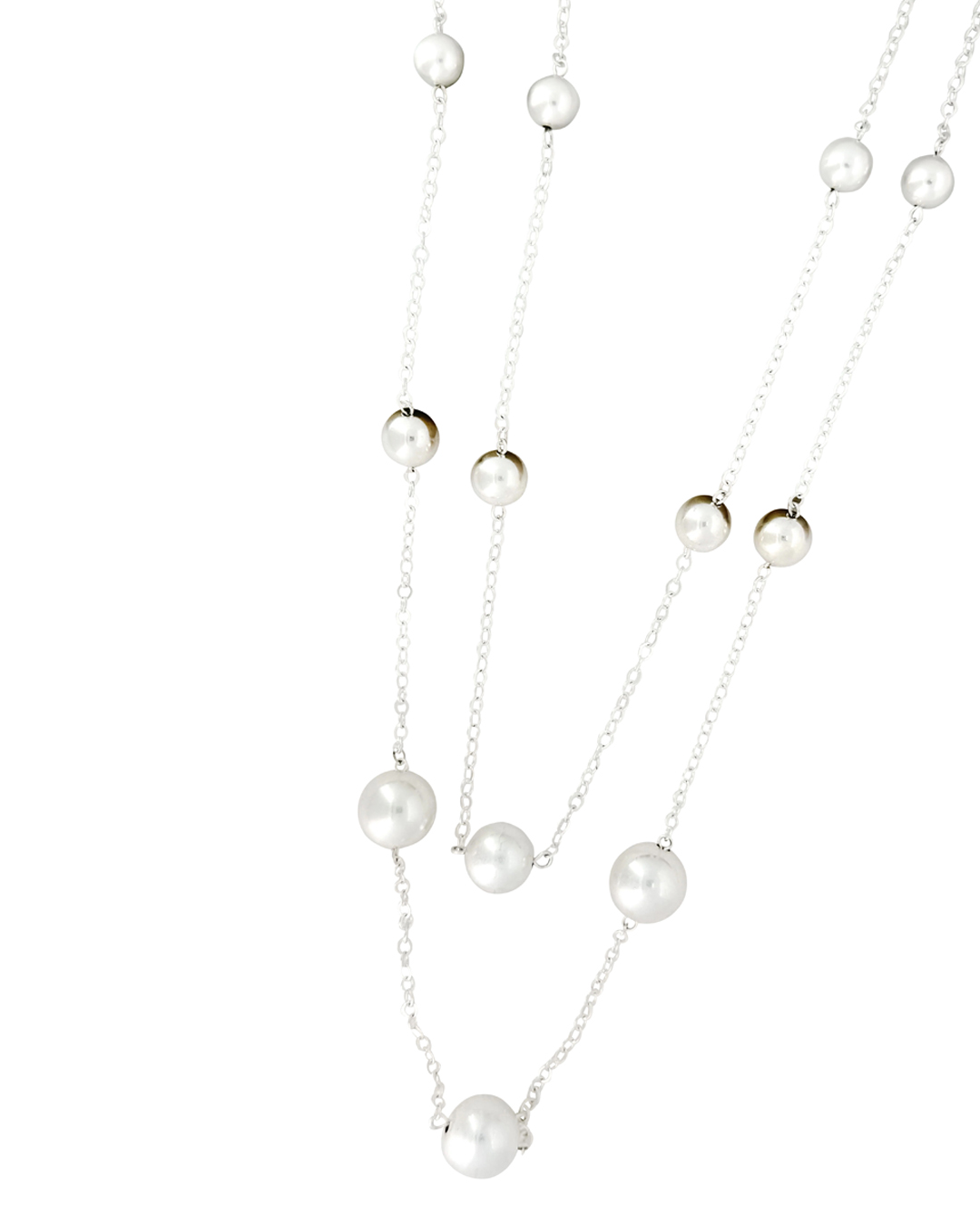 Halsband silverfärget med små kulor