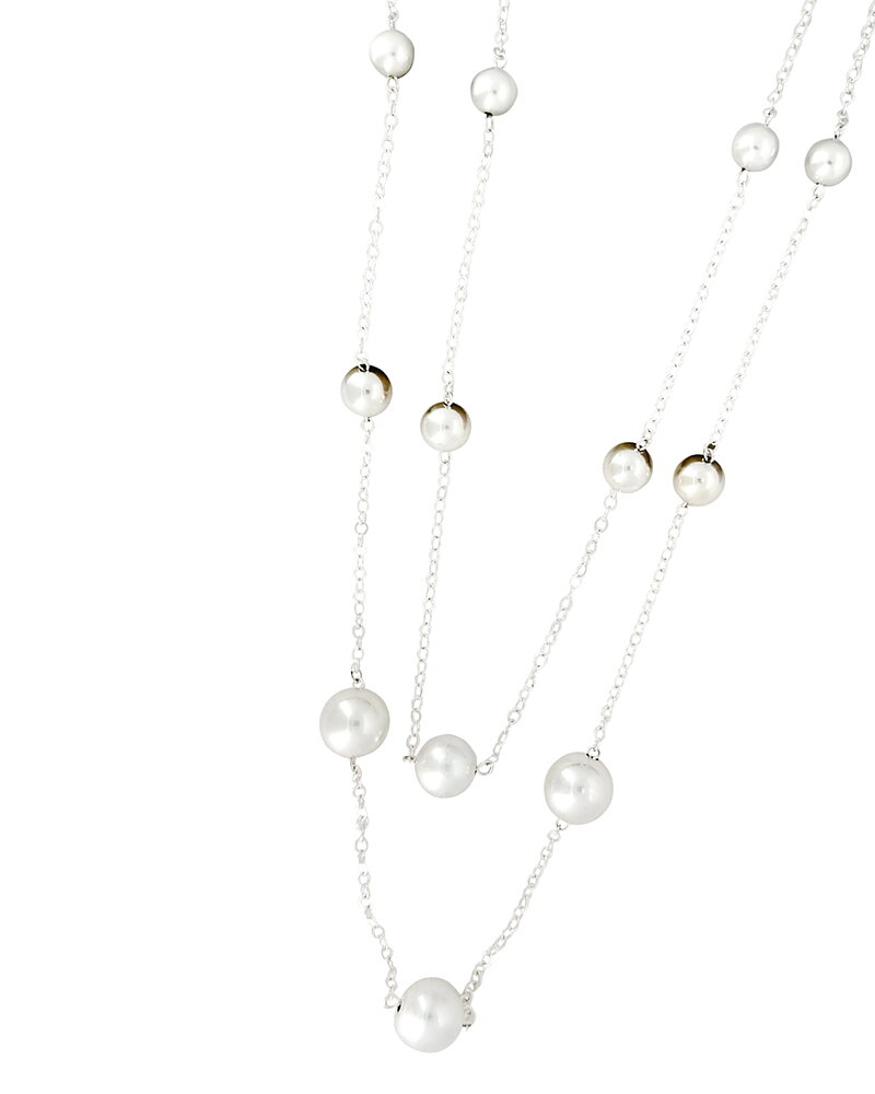 Halsband silverfärget med små kulor