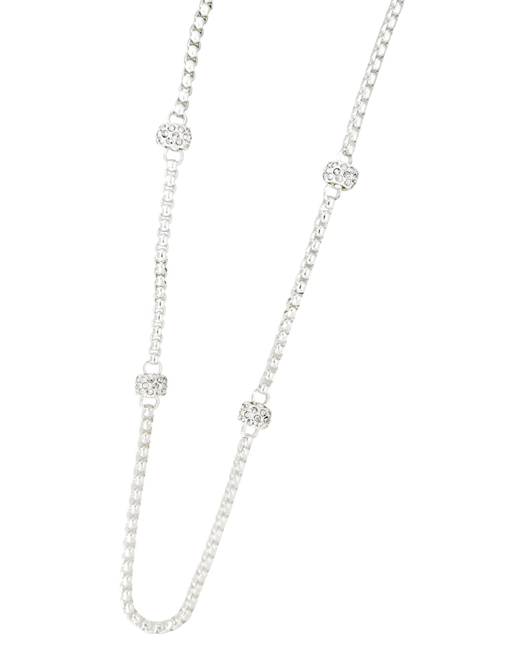 Halsband silverfärgat med strass