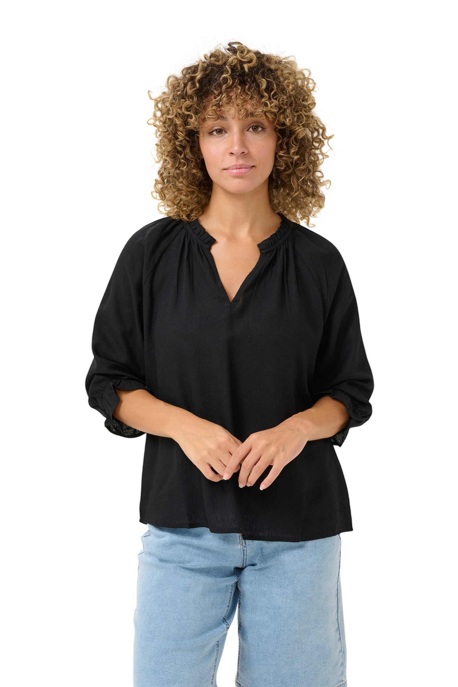 CRVENTA BLOUSE - BLACK -  CREAM