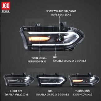 VLAND LED RGB Strålkastare – Sats (DODGE CHARGER 2015–2023) - 2