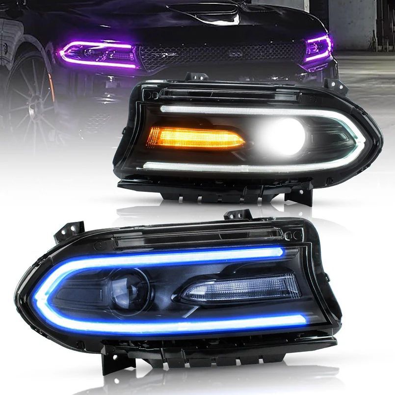 VLAND LED RGB Strålkastare – Sats (DODGE CHARGER 2015–2023)