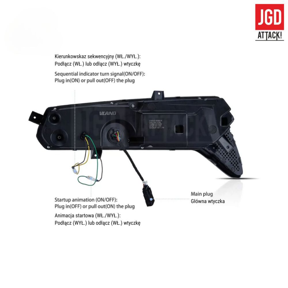 VLAND Rökfärgade Svarta Bakljus – Sats (CHEVROLET CORVETTE C7 2014–2019) - 2