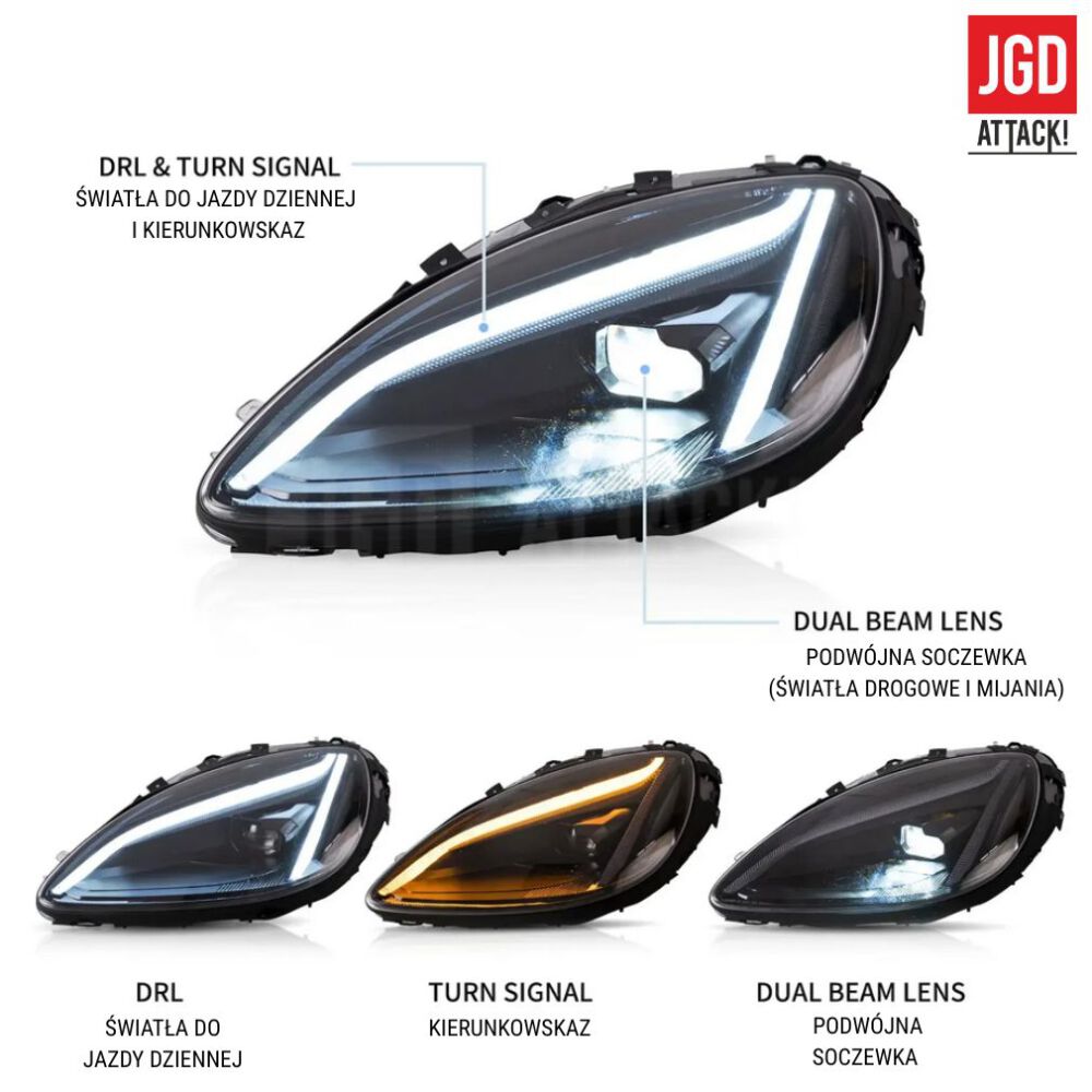 Full-LED Strålkastare – Sats (CHEVROLET CORVETTE C6 2006–2013) - 2