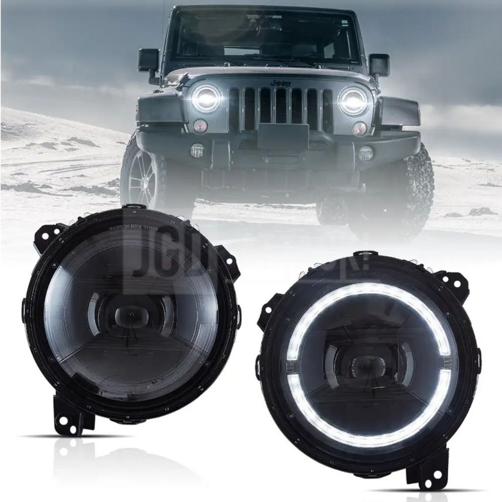 V2 Full-LED Strålkastare – Sats (JEEP WRANGLER JL 2018–2024)
