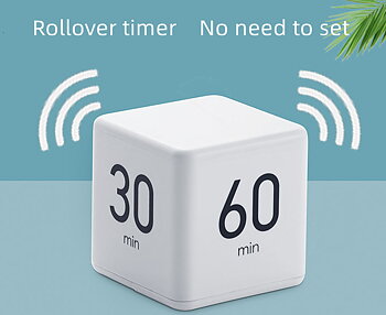 Cube Timer, Nyhet Tidmätning, Rulla över timer, lämplig för många behov. 15-20-30-60