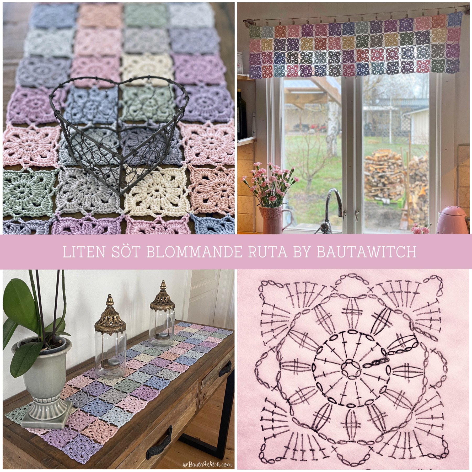 Liten söt blommande ruta (10 nystan) - 2