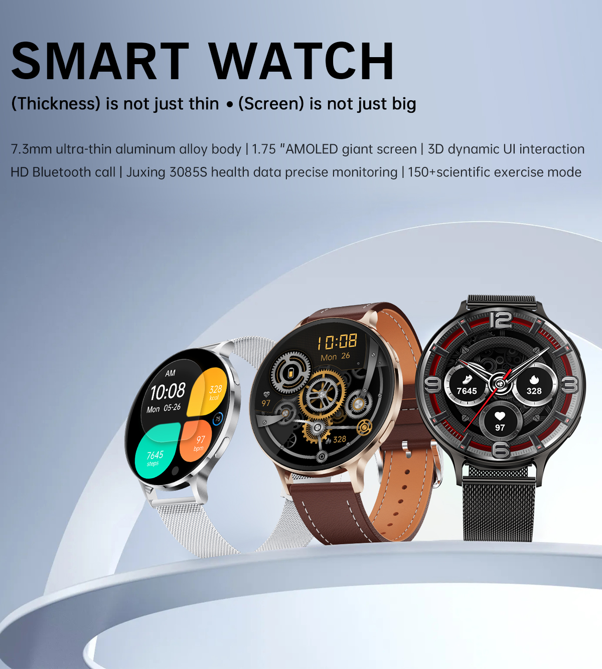 Philippe Palmer Smart Watch LP78 AMOLED Ultra Thin Black - 25