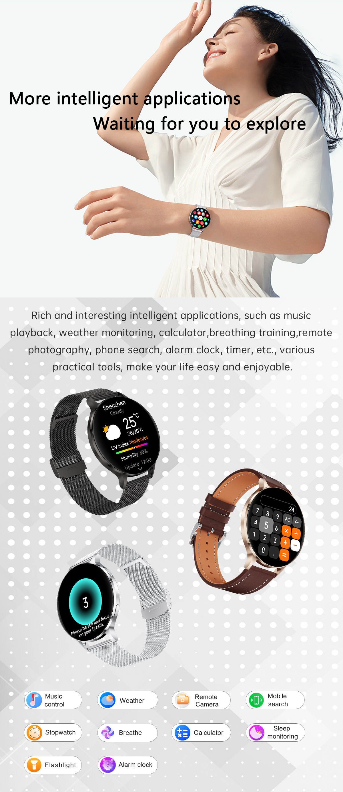 Philippe Palmer Smart Watch LP78 AMOLED Ultra Thin Silver - 54