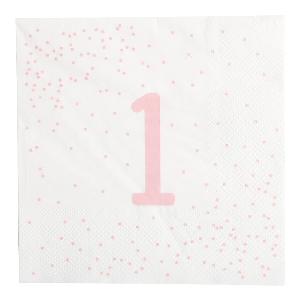 Servetter - "1år" - Rosa