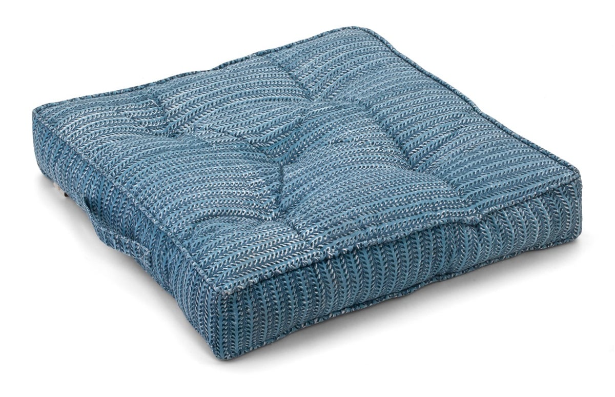 Chamois Seat Cushion Leaf Navy Blue 50x50cm