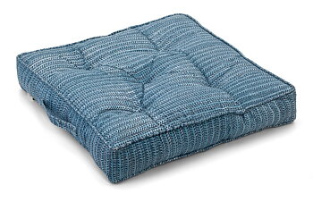 Chamois Seat Cushion Leaf Navy Blue 50x50cm