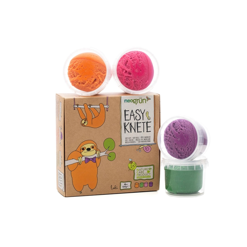 Ekologisk leklera  - Organic Vegan Easy Dough Set of 4 “Loki” från NeoGrün - 2
