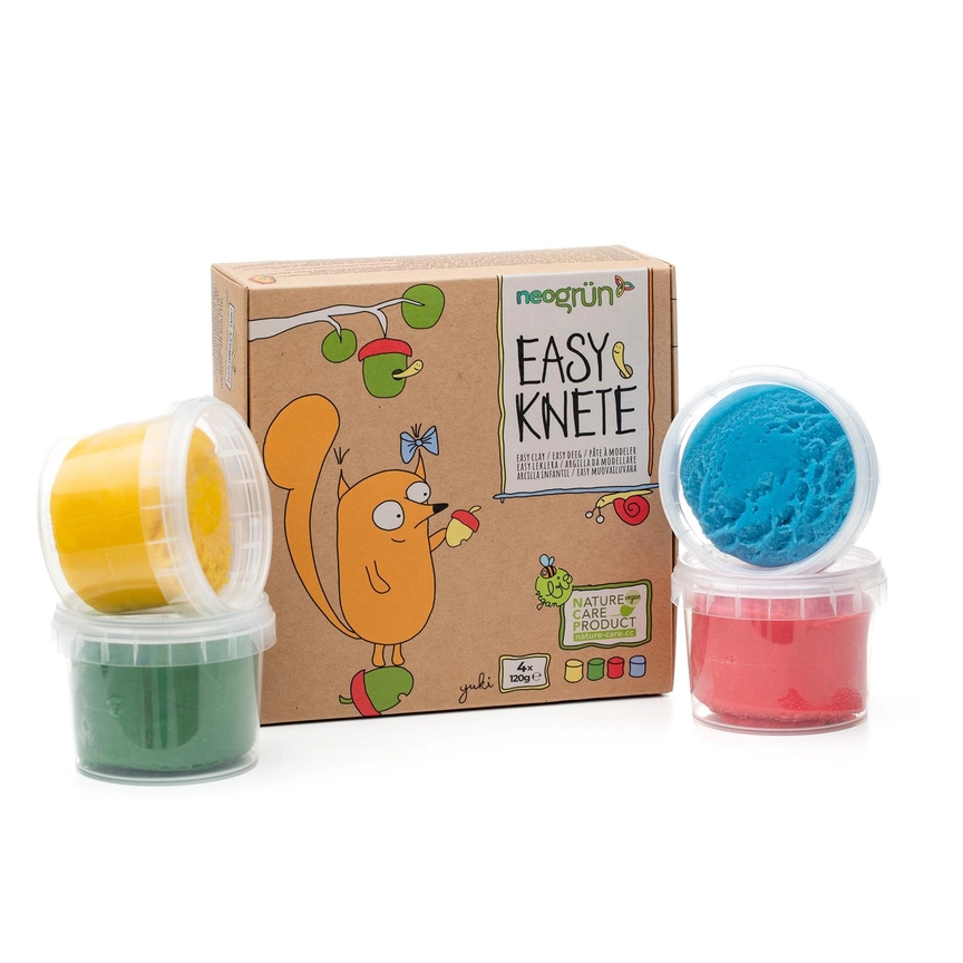 Ekologisk leklera  - Organic Vegan Easy Dough Set med 4 färger - “Yuki” från NeoGrün - 5