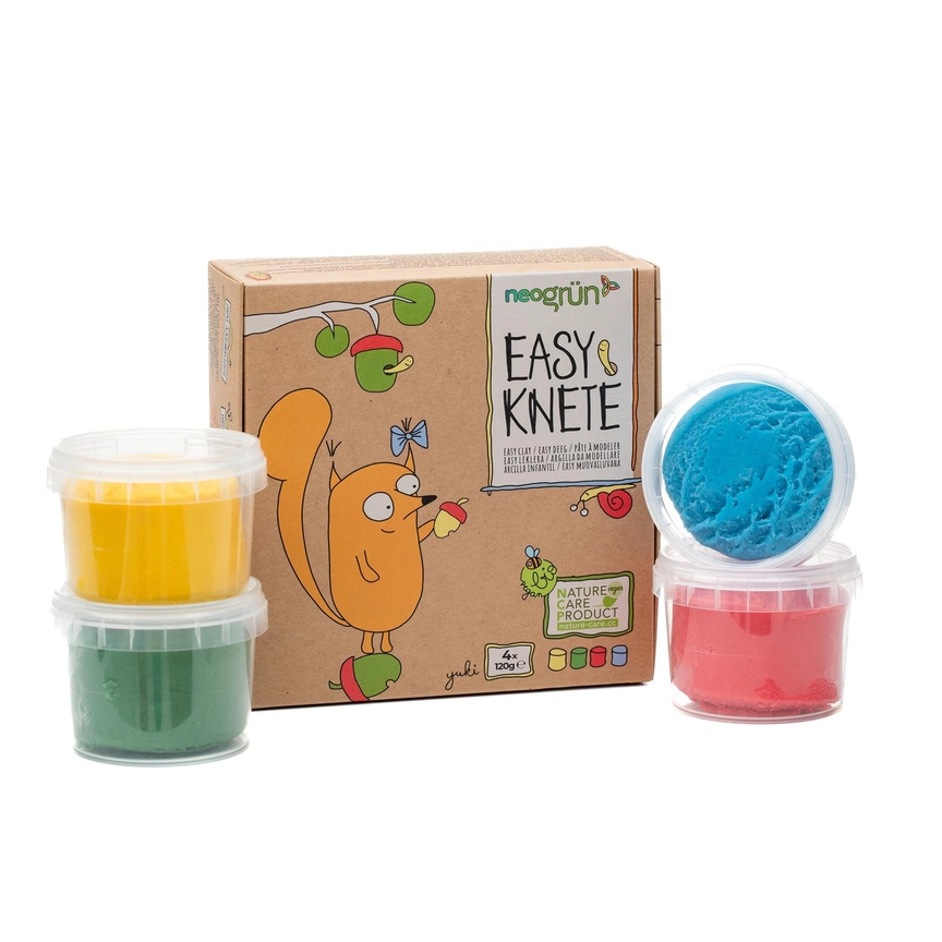 Ekologisk leklera  - Organic Vegan Easy Dough Set med 4 färger - “Yuki” från NeoGrün