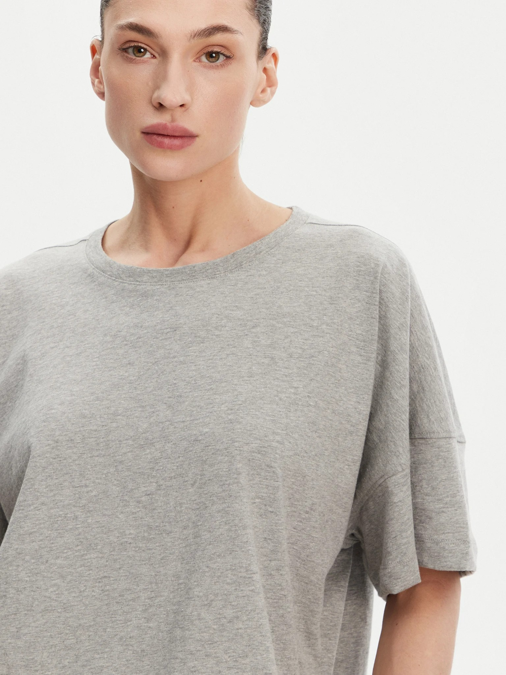 Tally Org Jersey Tee - Light Grey - French Connection - 3