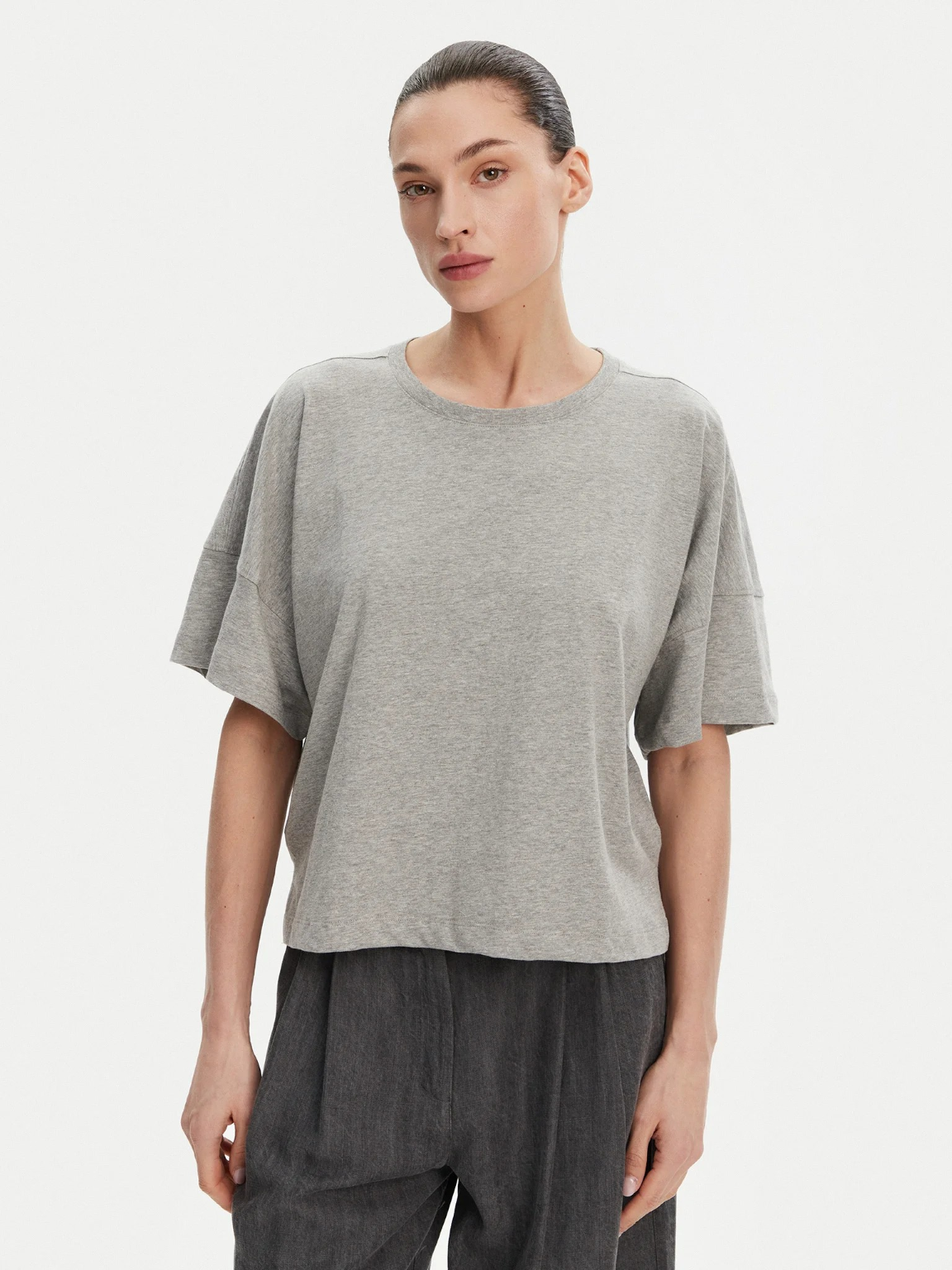 Tally Org Jersey Tee - Light Grey - French Connection
