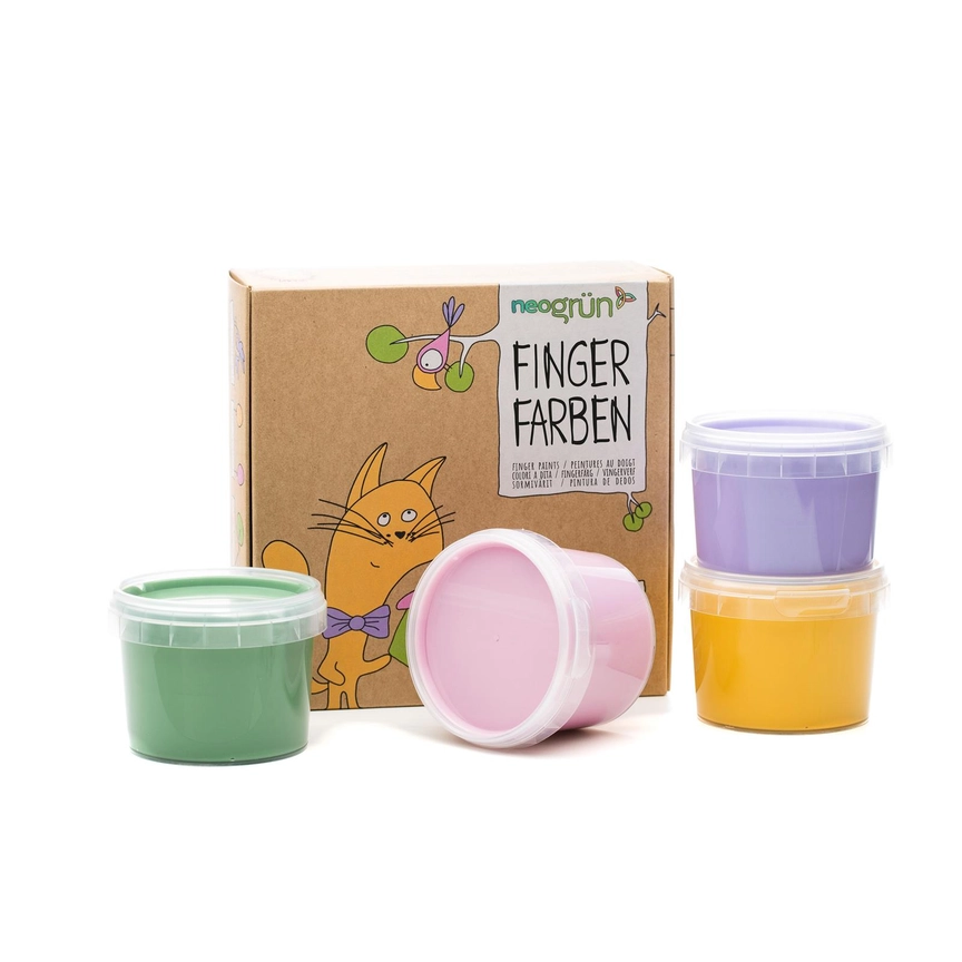 Ekologisk fingerfärg - Organic Vegan Finger Paint Set med 4 färger - “Luka” från NeoGrün - 2