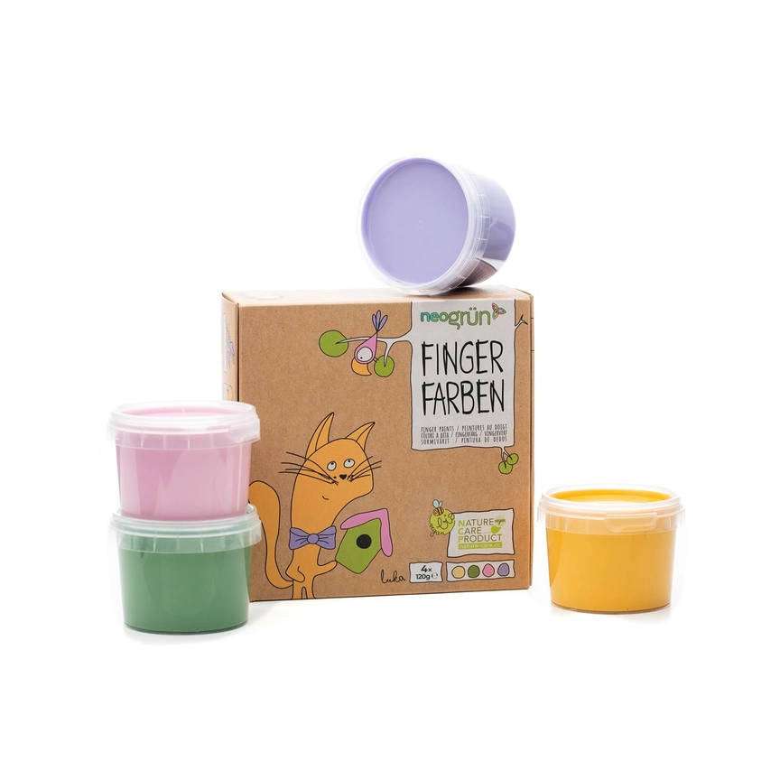 Ekologisk fingerfärg - Organic Vegan Finger Paint Set med 4 färger - “Luka” från NeoGrün
