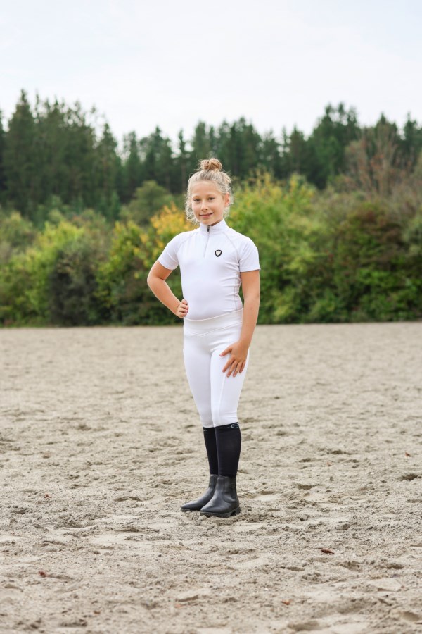 Covalliero ClassicStar Riding Tights Children – White - Mobile phone pocket
