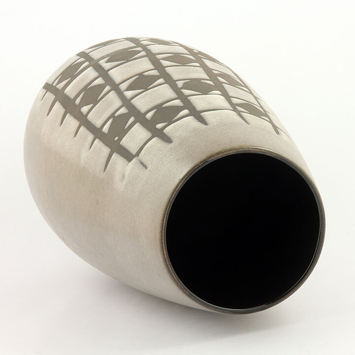 Brown/White Vase with Checkers Decor from Dümler & Breiden 37 cm (1960s) 