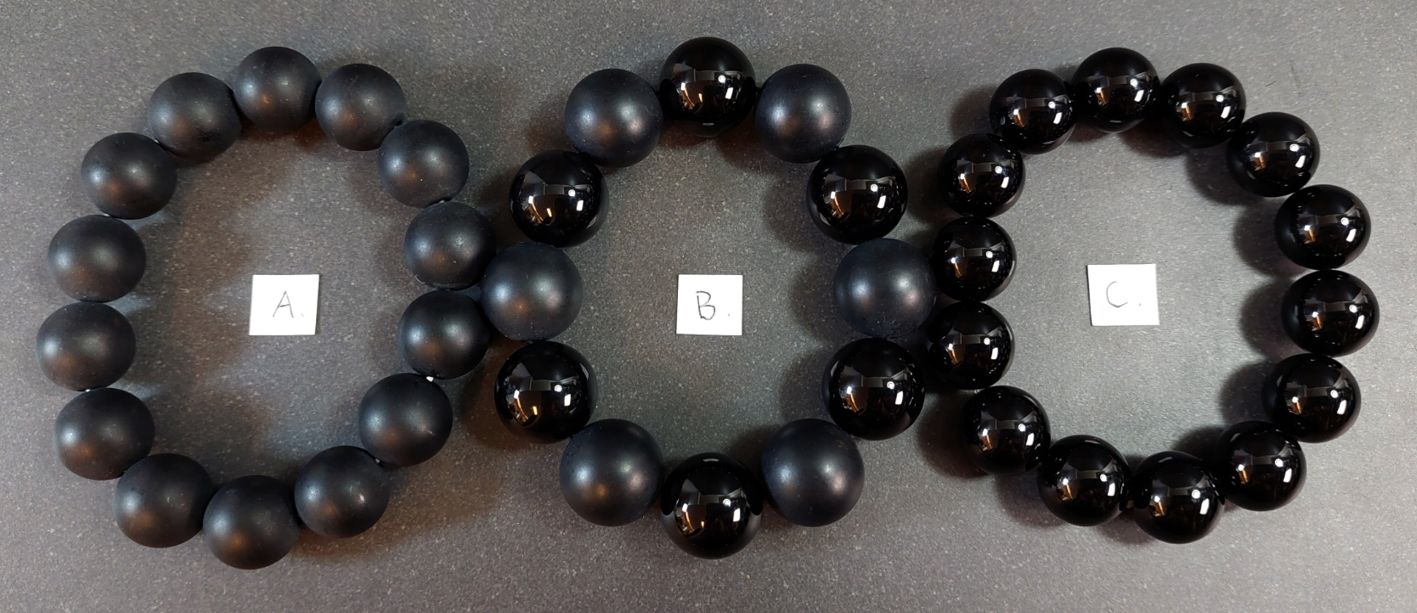 Stenarmband med Svart Onyx - Stora pärlor