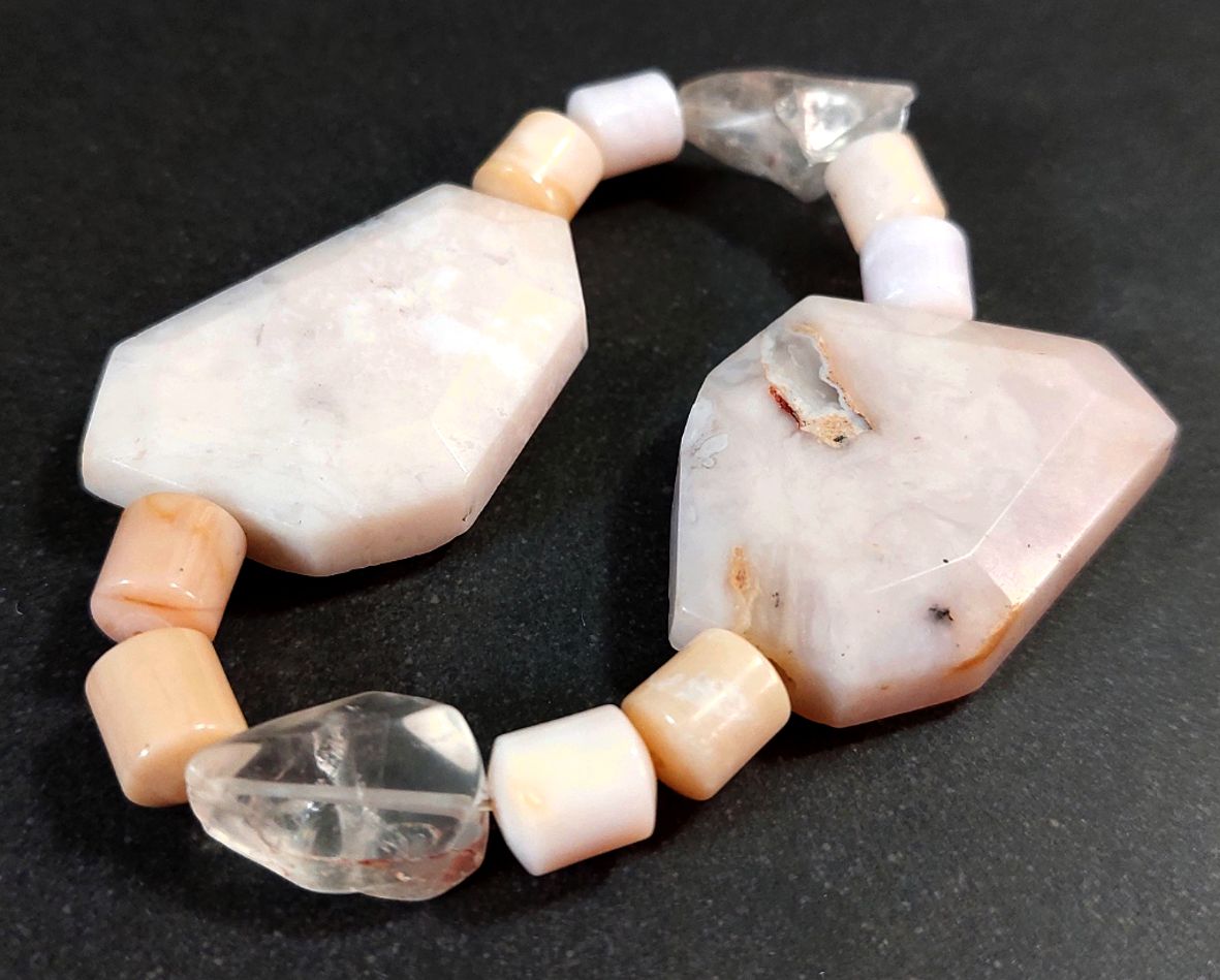 Stenarmband med Rosa Opal och Bergkristall - 2