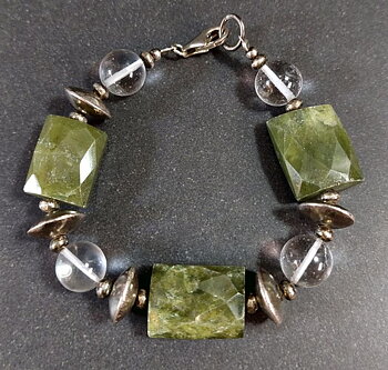 Silver Armband med Idokras och Bergkristall