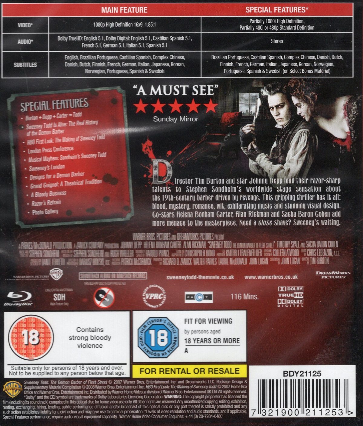 Sweeney Todd - The Demon Barber On Fleet Street (Blu-ray) - 2