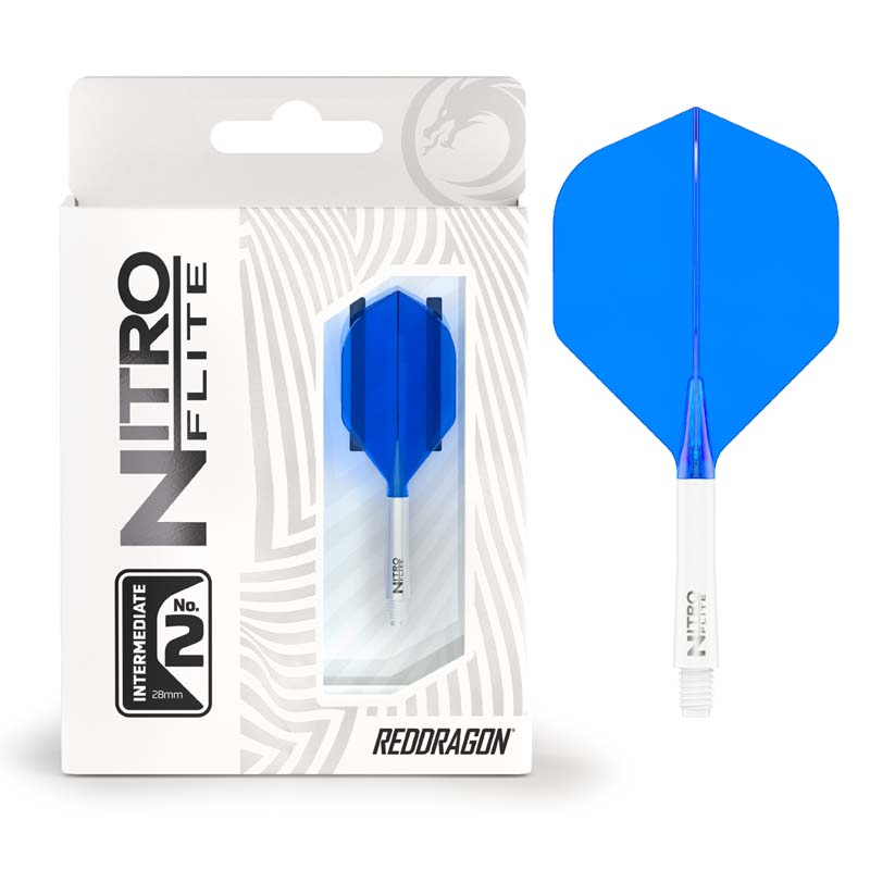 Red Dragon Nitro Flite Standard/NO2 Vita & Blåa 22,5mm Mellan - 4