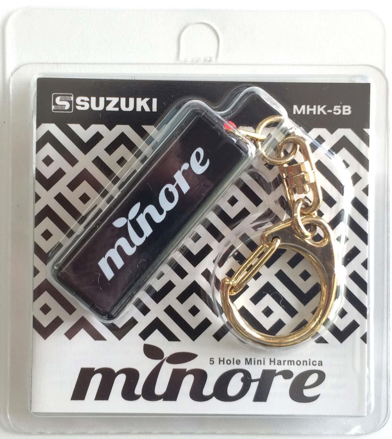 Suzuki Harmonica Minore, 5 hole, w/ keychain Black - 2