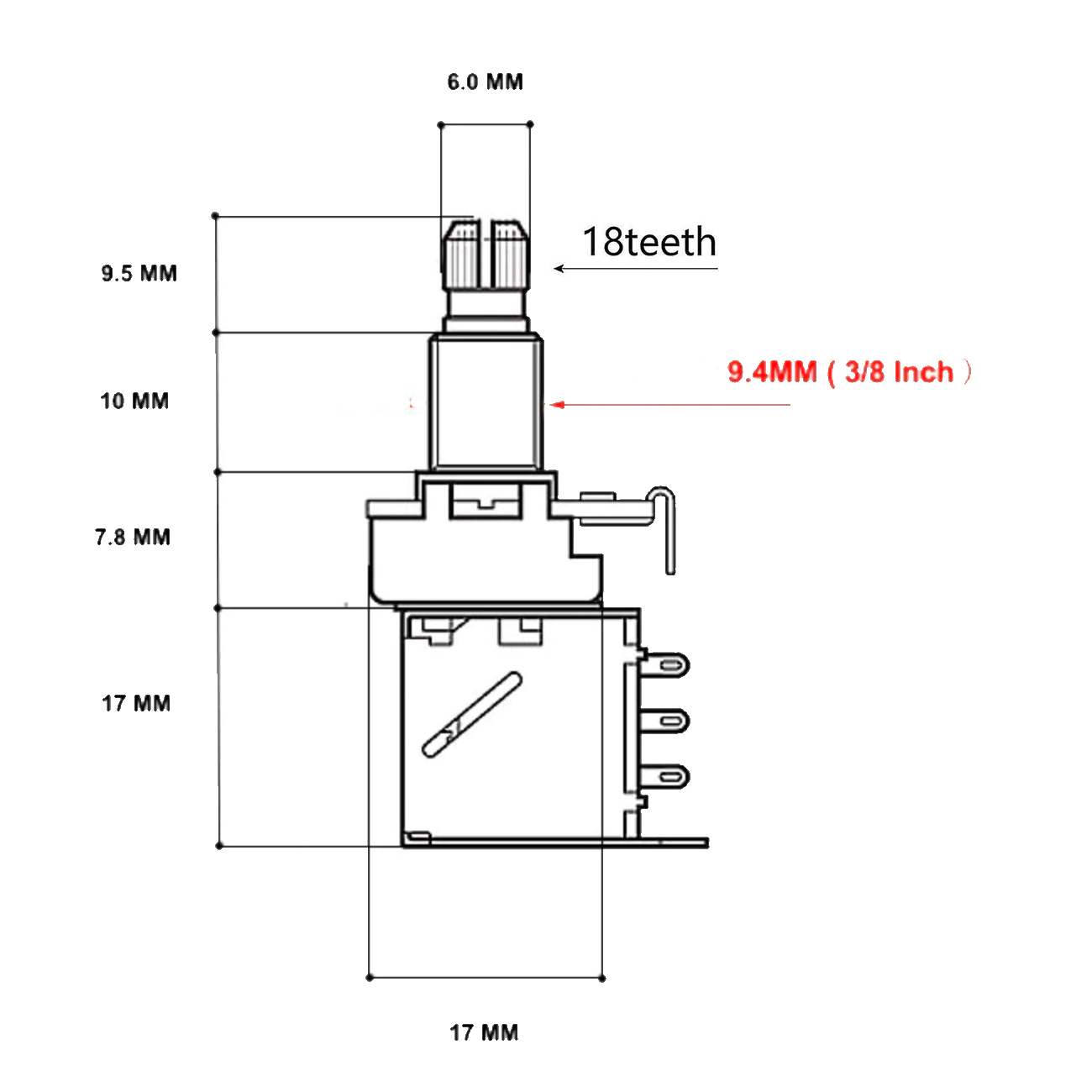 Push-Pull Potentiometer (A250K-A500k) - 3