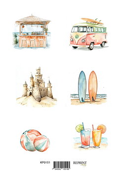  Reprint klippark A4 - The Beach 